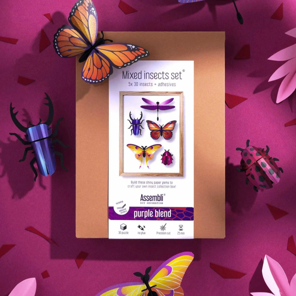 MIXED BUTTERFLY/INSECT SET 5 | PURPLE BLEND