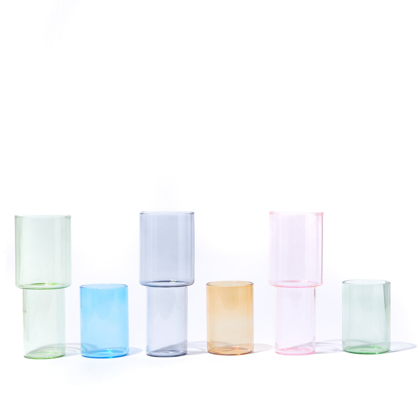 STACKING GLASS VASE | PINK & GREEN