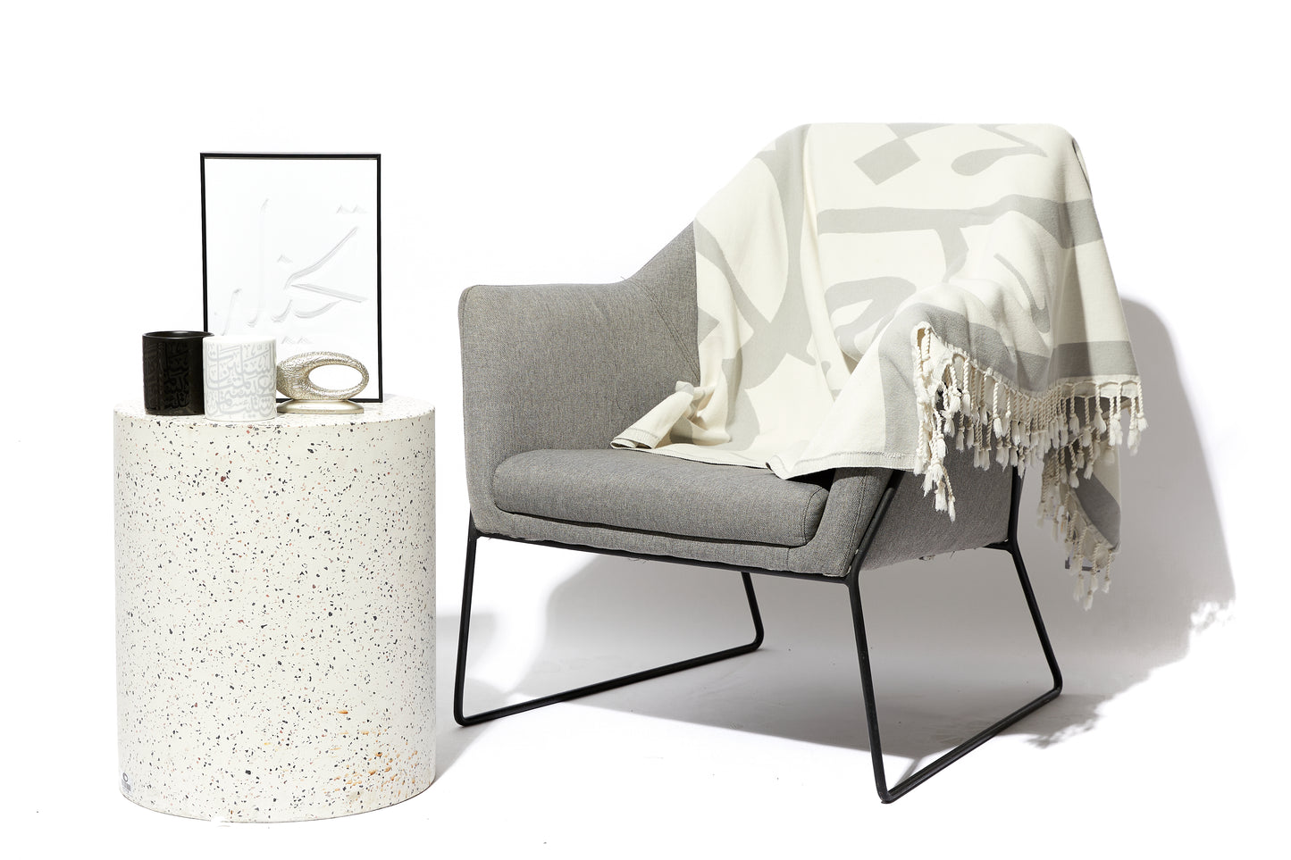 MUSEUM CALLIGRAPHY THROW | LIGHT