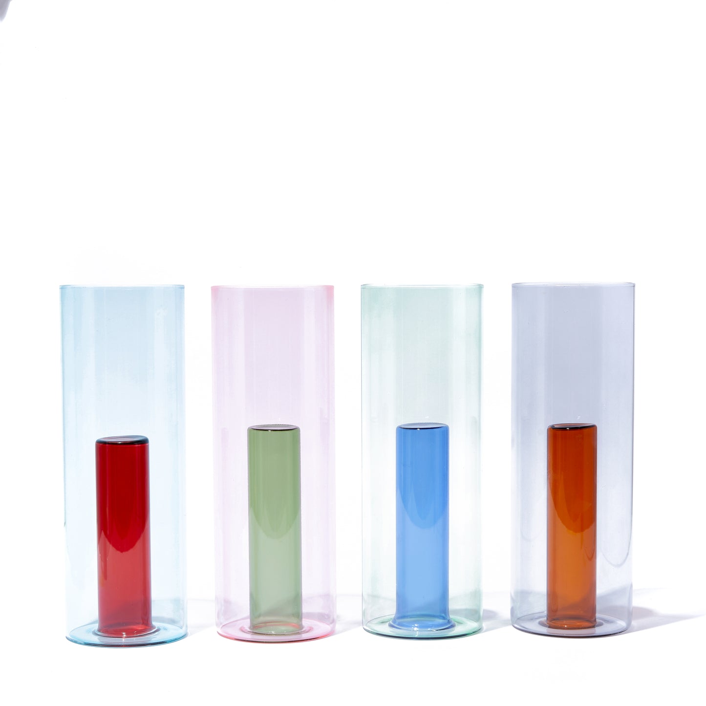 REVERSIBLE GLASS VASE LARGE | PINK & GREEN