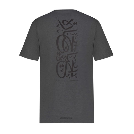 CALLIGRAPHY BLOCK T-SHIRT | GREY
