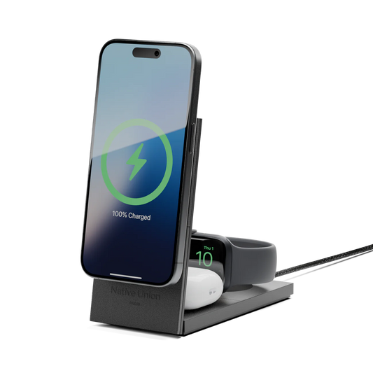 RISE 3-IN-1 Qi2 WIRELESS CHARGER  | BLACK