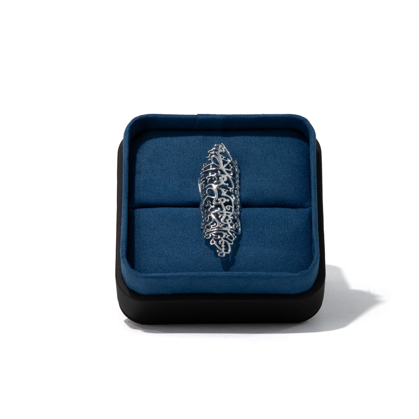 CALLIGRAPHY SILVER PLATED RING