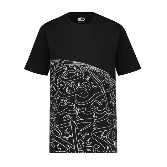 CALLIGRAPHY CROP T-SHIRT | BLACK XXXL