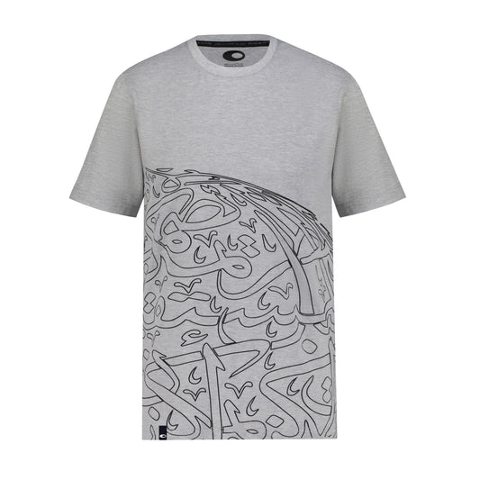 CALLIGRAPHY CROP T-SHIRT | GREY