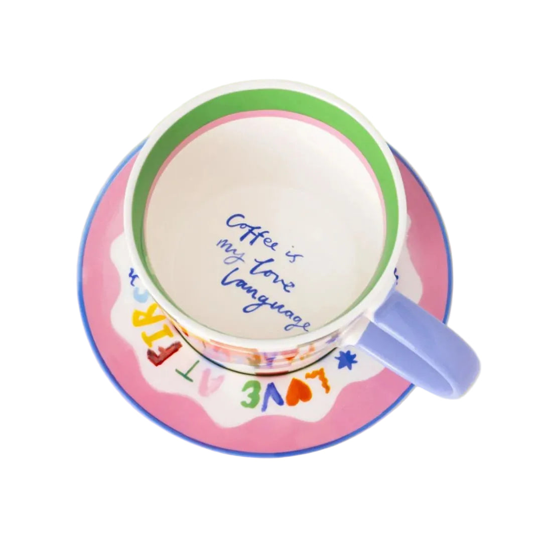 COFFEE CLUB STONEWARE CUP & SAUCER