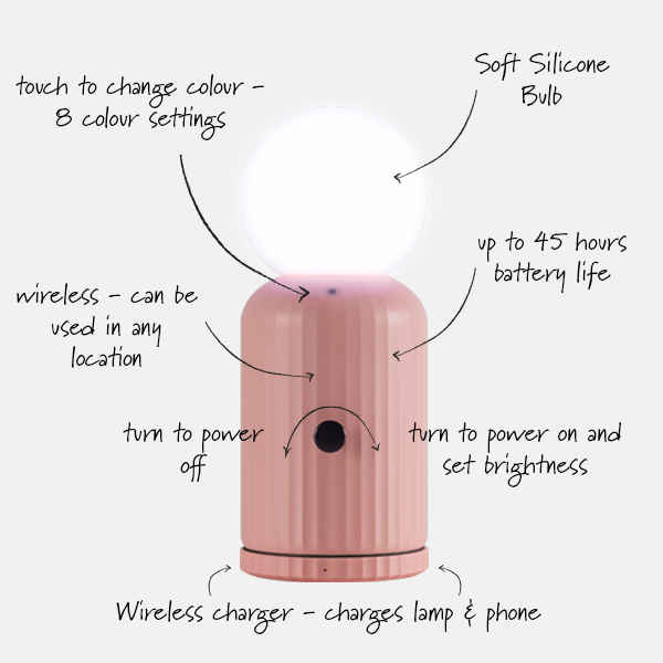 LUND LAMP & WIRELESS CHARGER | PINK