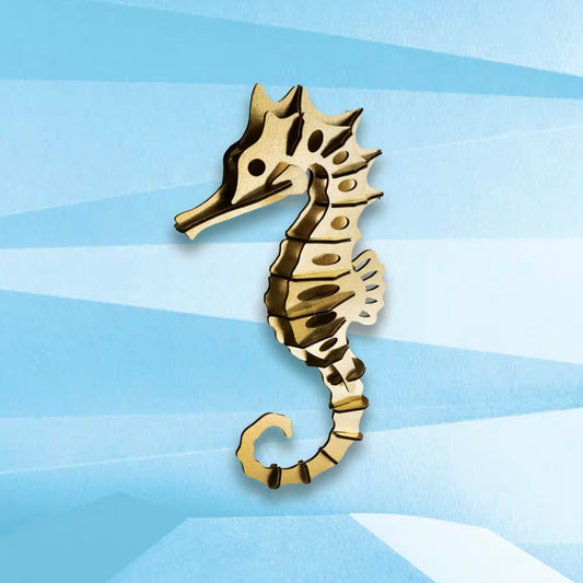 SEAHORSE LARGE | HAMMERED GOLD