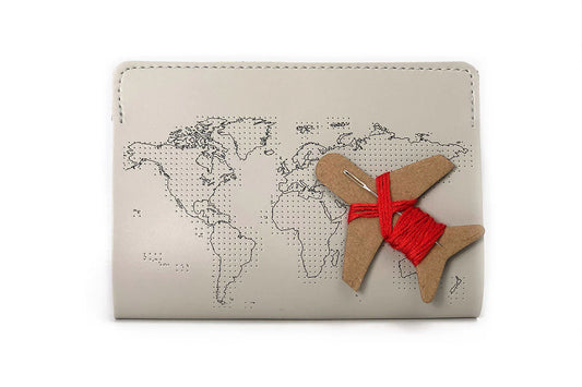 STITCH PASSPORT COVER | LIGHT GREY