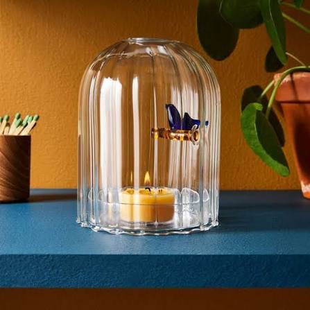 CANDLE HOLDER WIND PROOF | BLUE BIRD
