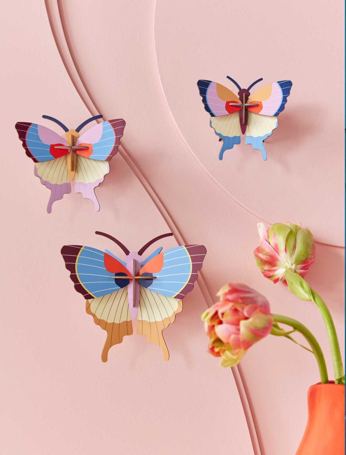 WALL ART | PLUM FRINGE BUTTERFLIES | SET OF 3