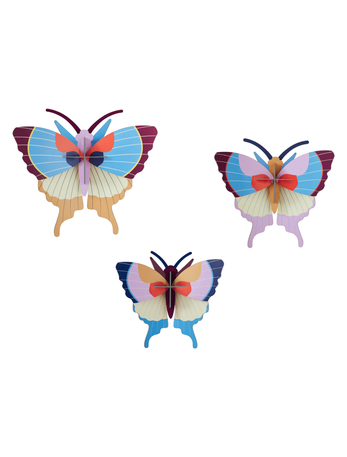 WALL ART | PLUM FRINGE BUTTERFLIES | SET OF 3