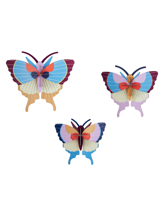 WALL ART | PLUM FRINGE BUTTERFLIES | SET OF 3