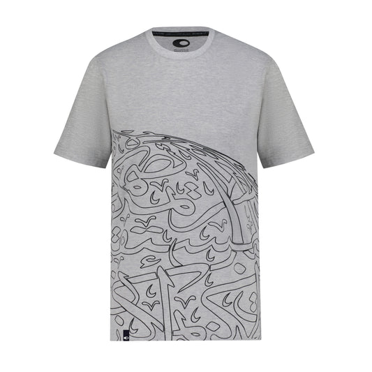 CALLIGRAPHY CROP T-SHIRT | GREY S