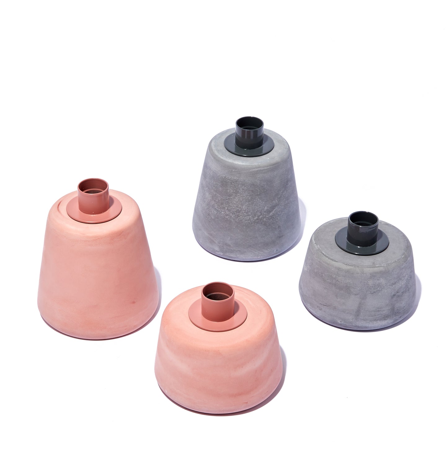 CONE CANDLEHOLDER LOW | GREY