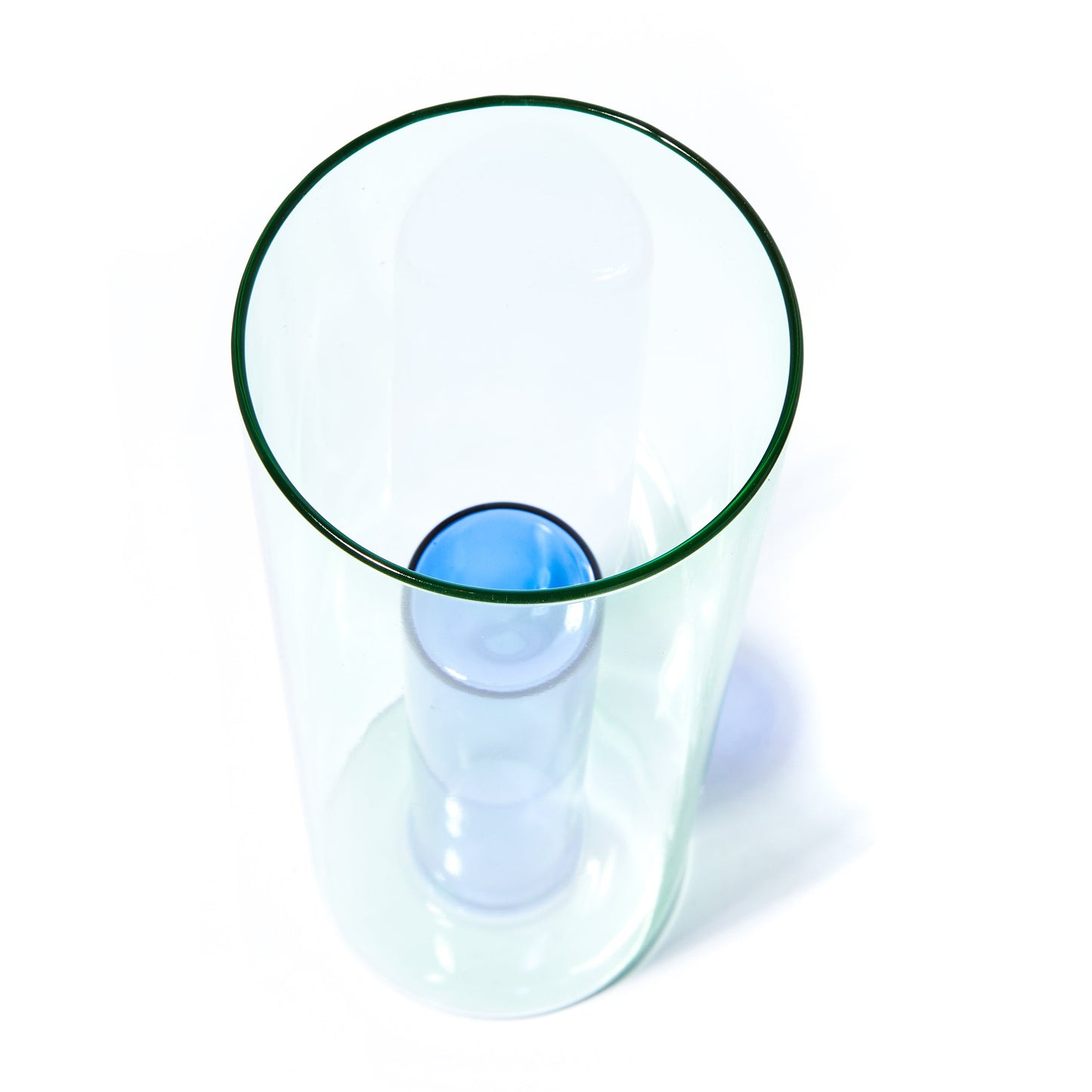 REVERSIBLE GLASS VASE LARGE | GREEN & BLUE