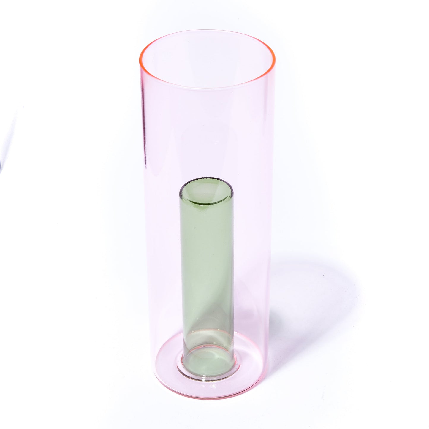 REVERSIBLE GLASS VASE LARGE | PINK & GREEN