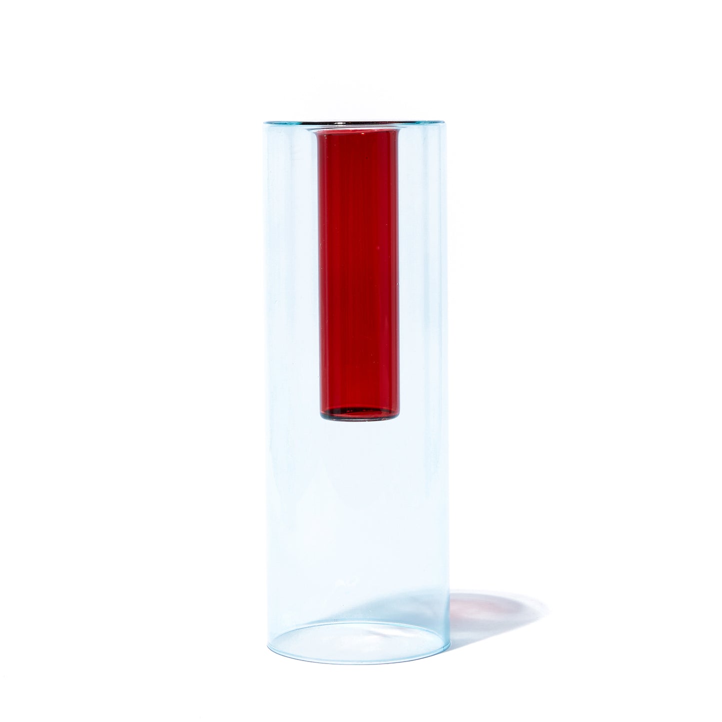 REVERSIBLE GLASS VASE LARGE | BLUE & RED