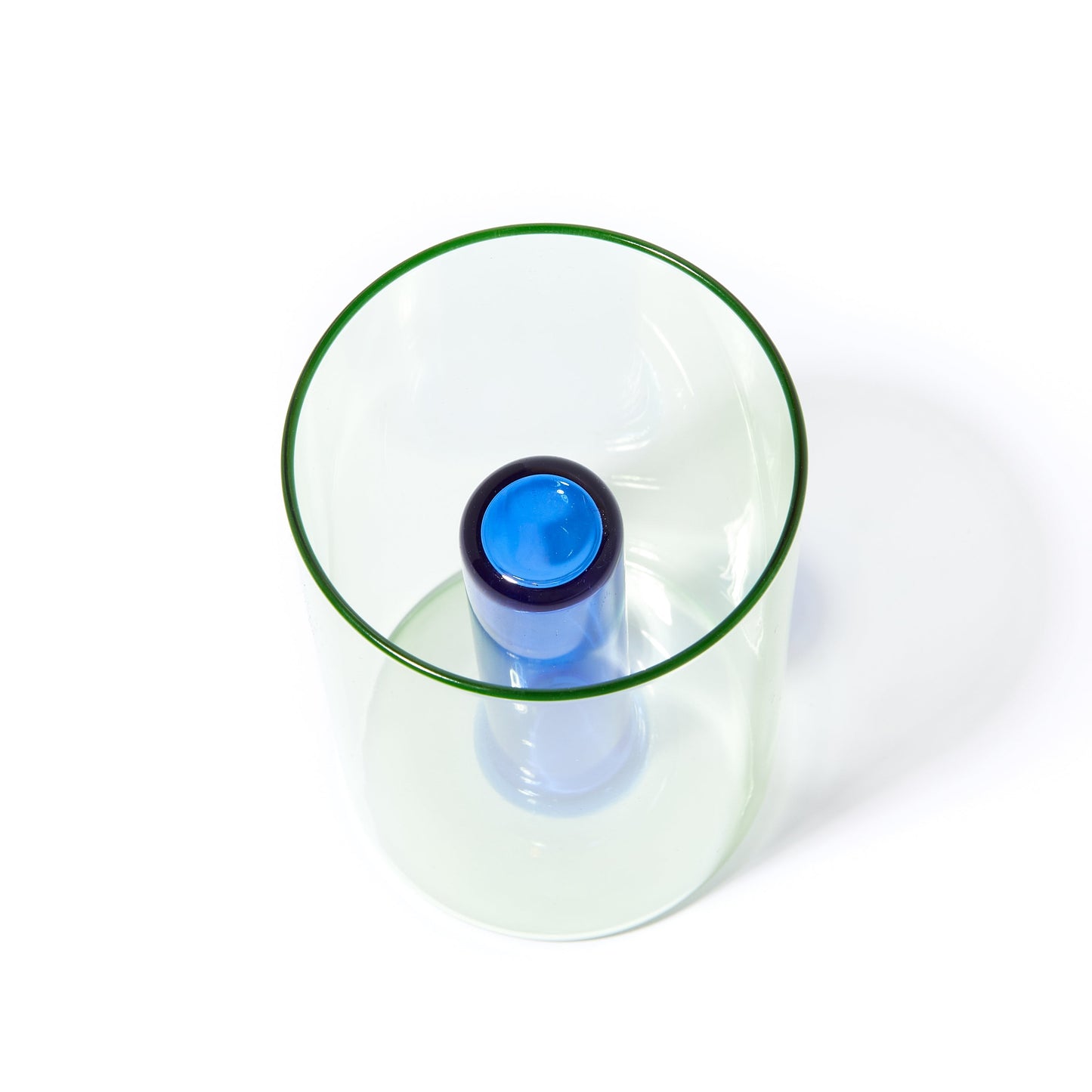 REVERSIBLE GLASS VASE SMALL | GREEN & BLUE