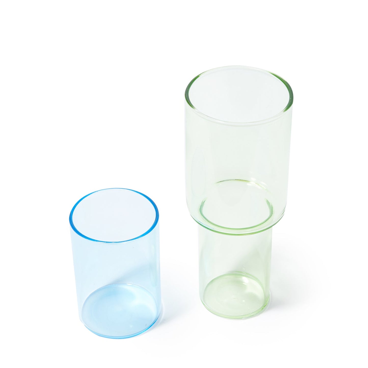 STACKING GLASS VASE | GREEN & BLUE