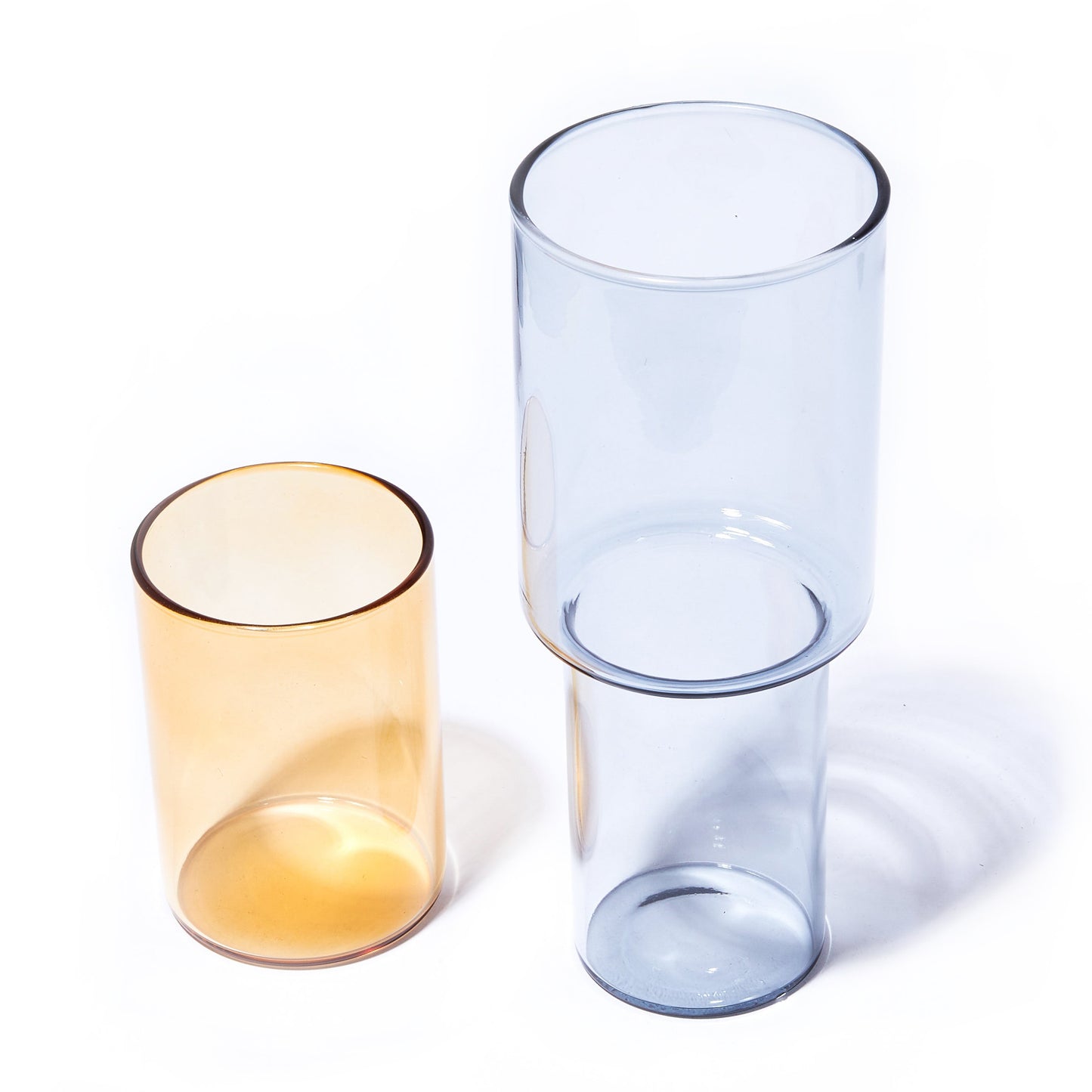 STACKING GLASS VASE | GREY & ORANGE
